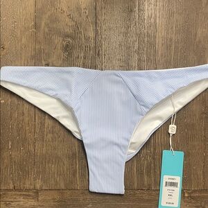 Beach Bunny Sydney Light Blue Stripe Bikini Bottom